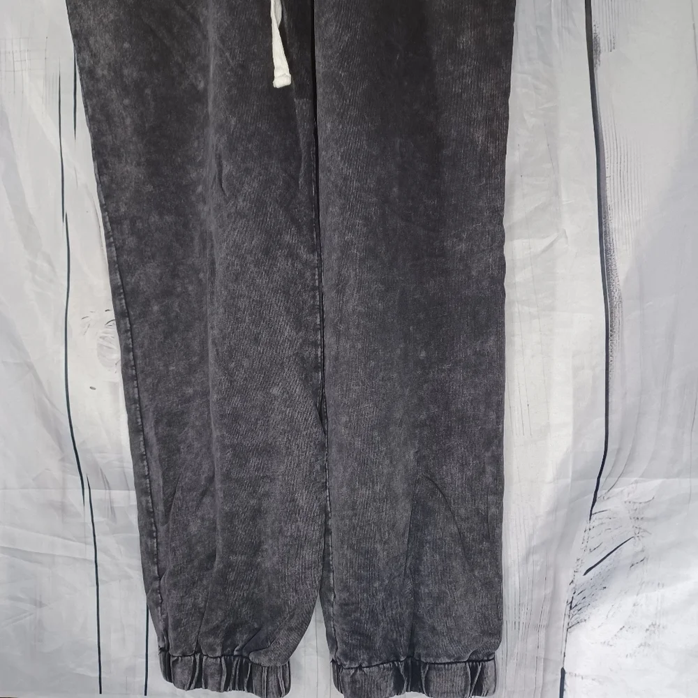 Lane 201 Faded Black Off The Shoulder comfy casual Jumpsuit with Drawstring